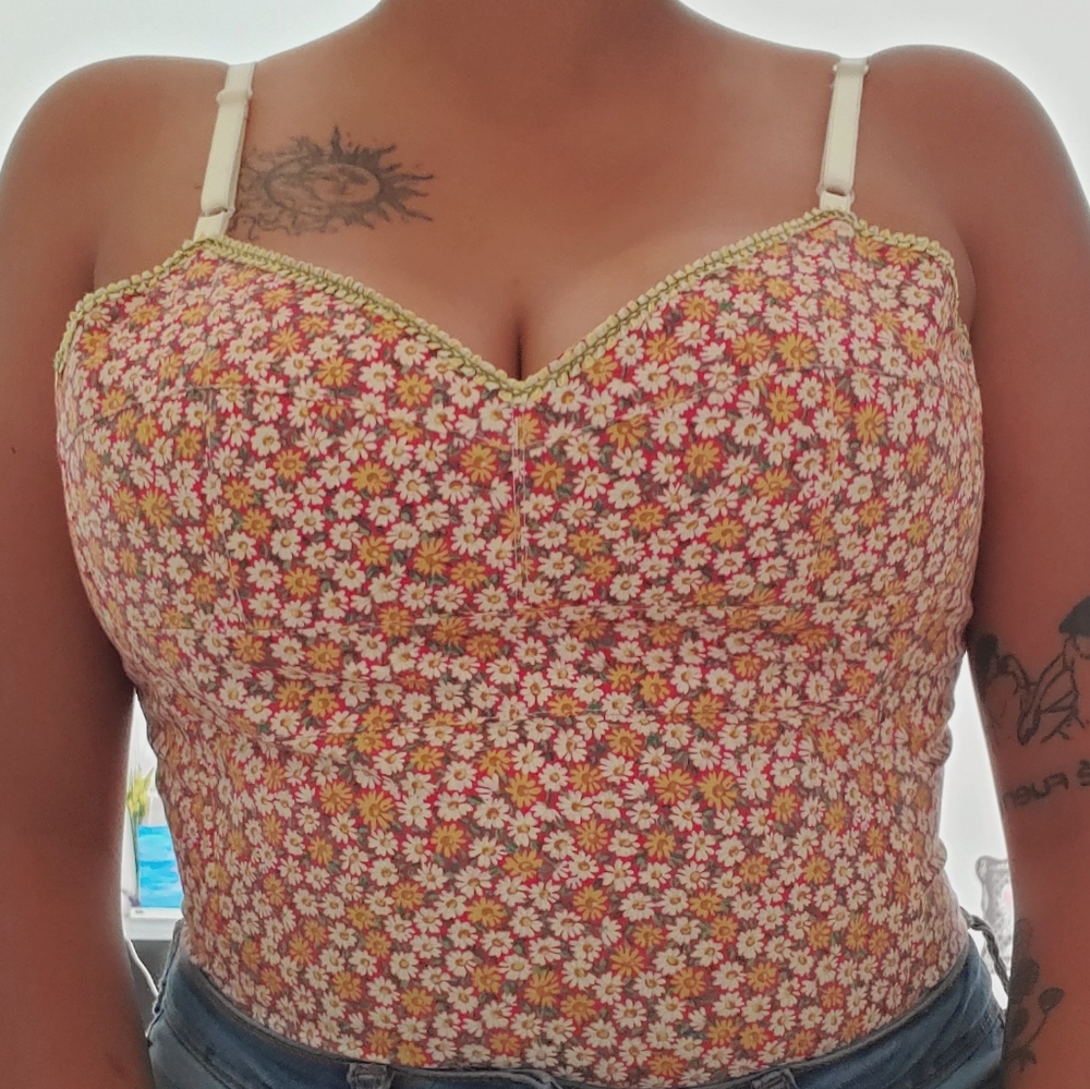 Vintage looking Floral corset top